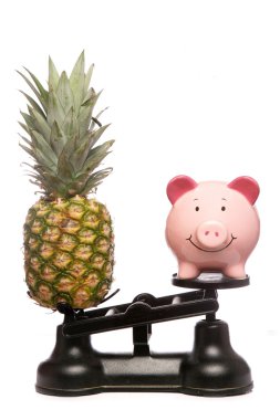 Balancing healthy eating and saving money clipart