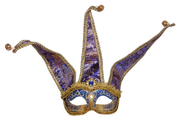 Blue jester masquerade mask — Stock Photo, Image