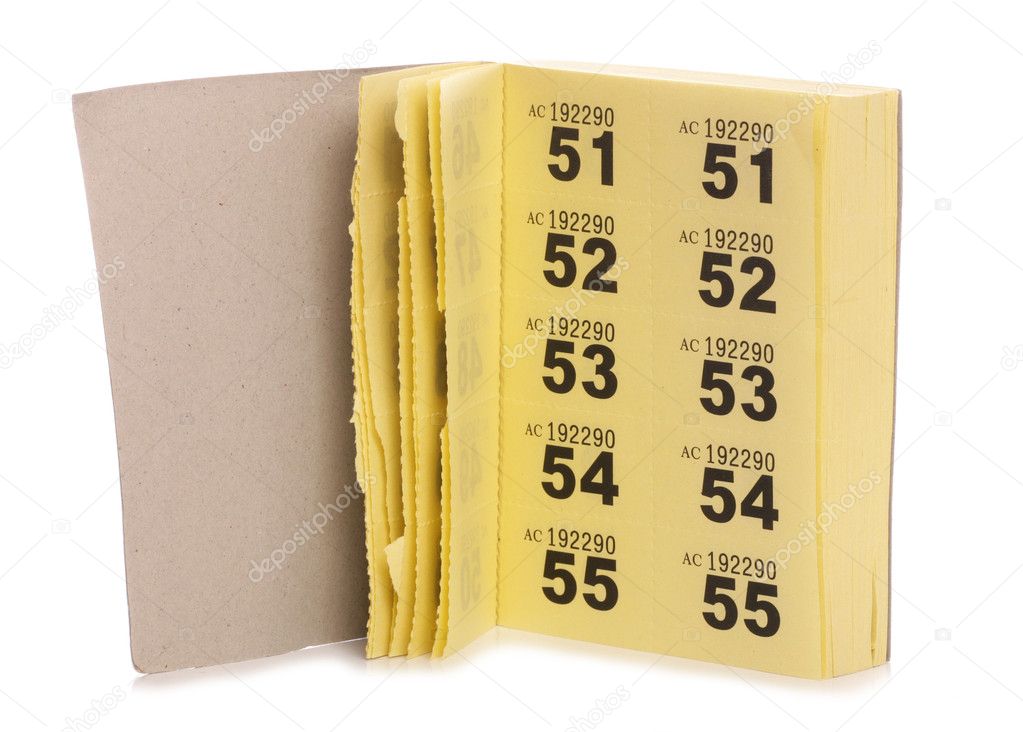 Yellow raffle ticket book