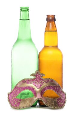 Beer and masquerade mask clipart