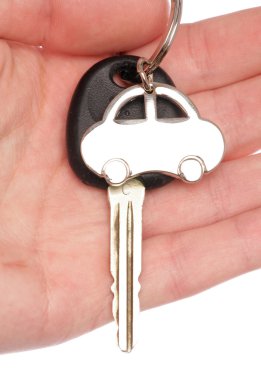 Hand holding car key clipart