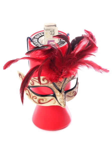Donazione di beneficenza e maschera mascherata — Foto Stock