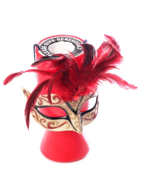 Donación de caridad y máscara de mascarada — Foto de Stock