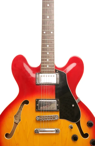 Κόκκινο και κίτρινο ηλεκτρική κιθάρα — Φωτογραφία Αρχείου
