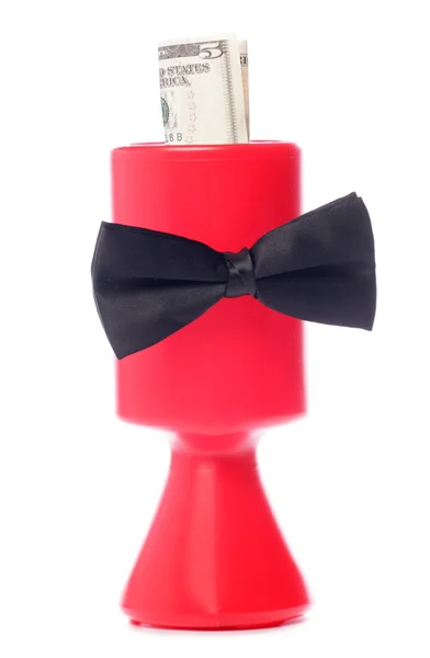 Благотворительность в виде черных галстуков с пятью долларами — стоковое фото