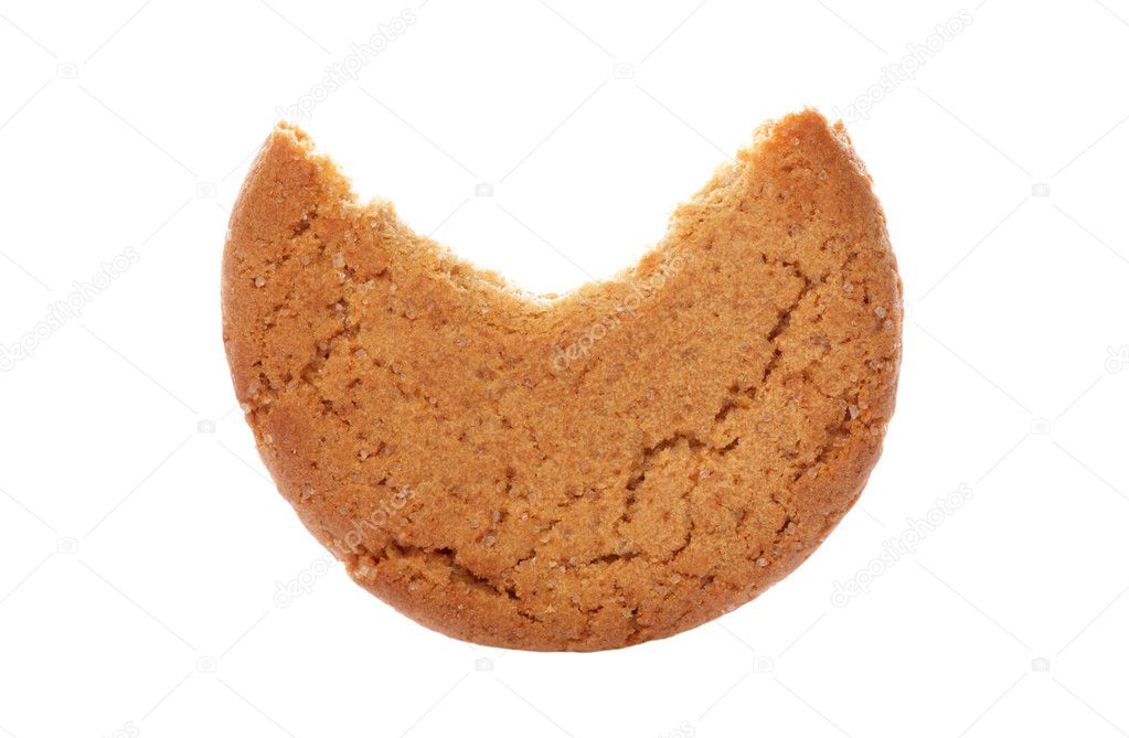Half eaten Ginger nut biscuit