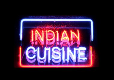 Indian cuisine neon sign clipart