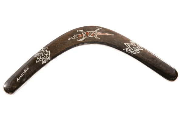Australian aboriginal boomerang cutout in a studio — Stock Photo, Image