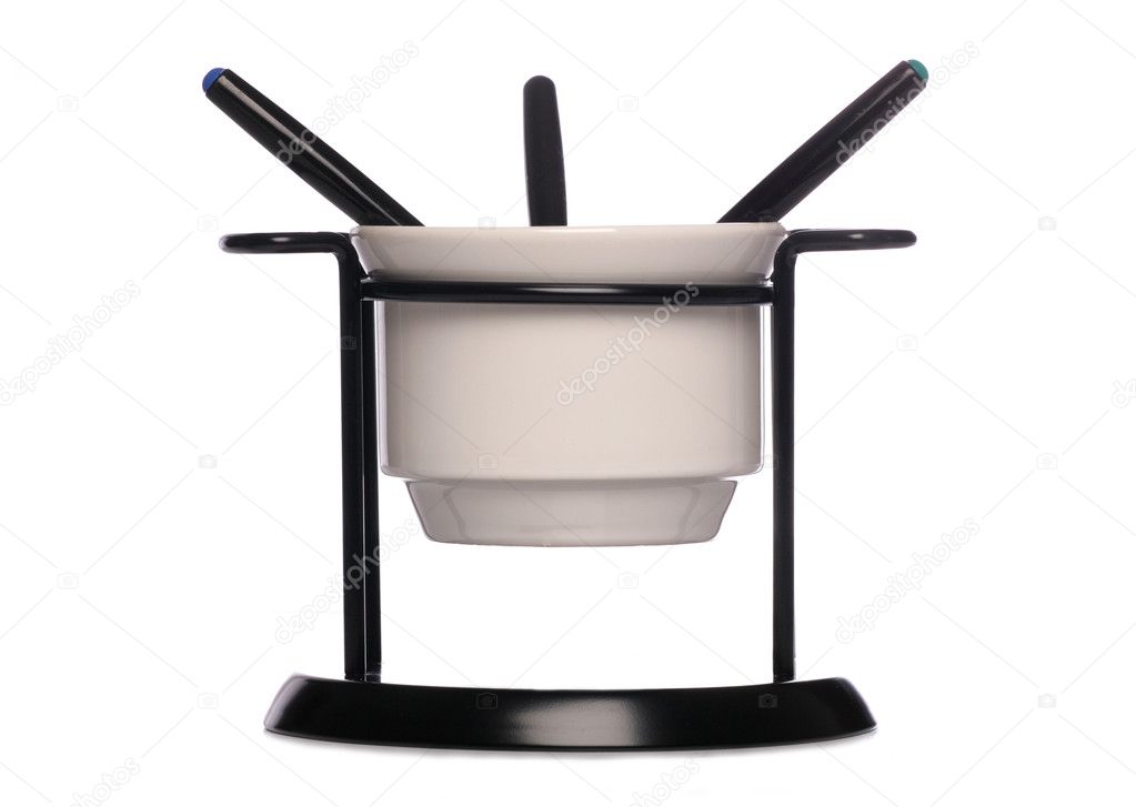 Black and white fondu set