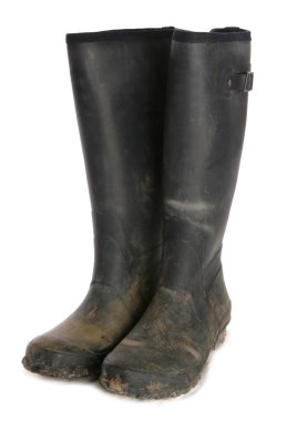 kirli kullanılan mavi wellies kesme