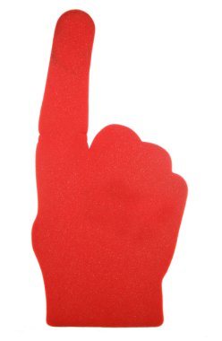 Red foam hand clipart