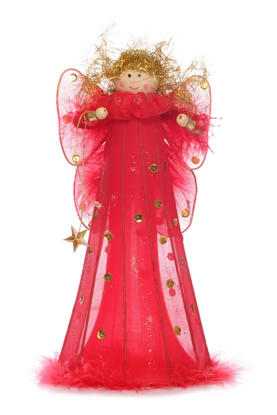Dekorację świąteczną czerwony anioł — Zdjęcie stockowe