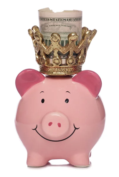 Král prasátko s námi dolarů — Stock fotografie