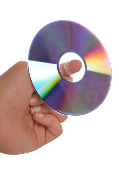 Mão segurando DVD — Fotografia de Stock