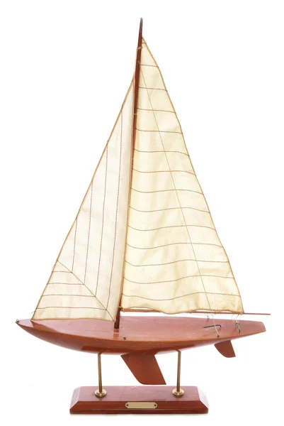 Wooden sailing boat ornament — Stock Photo, Image