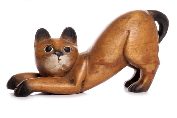 Ornament drewniany kot — Zdjęcie stockowe