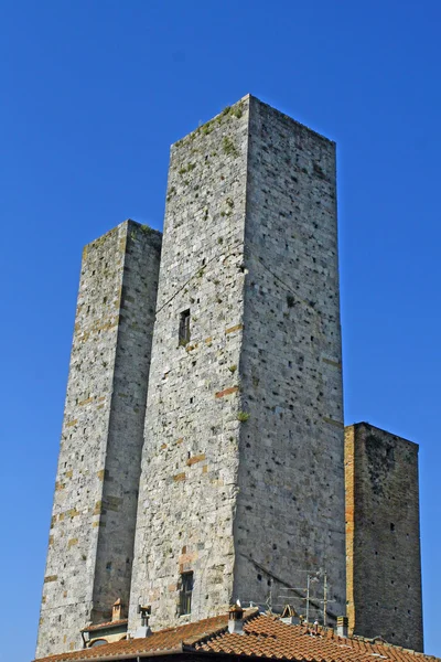 Δίδυμο Πύργος της πόλης του san gimignano, Τοσκάνης πόλης των πύργων — Φωτογραφία Αρχείου