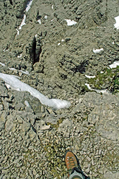 Landskap med klippor och sten från berget peak pordoi — Stockfoto