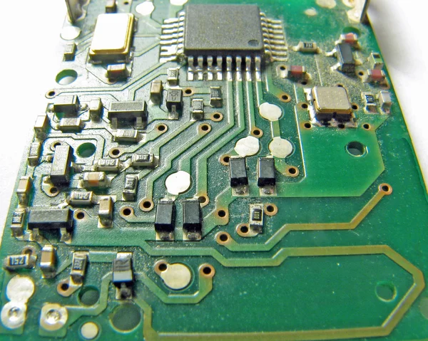 Tecnologia scheda madre con chip di circuito integrato e controllo elettronico — Foto Stock