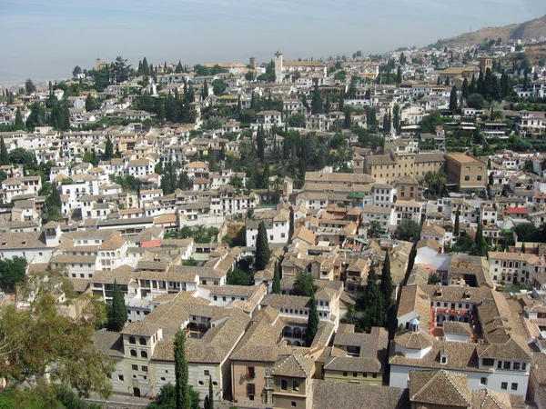 stock image Panomara of a city with roofs seen from above