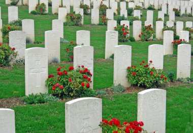 Crosses in the cemetery of the Italian and Austrian soldiers clipart