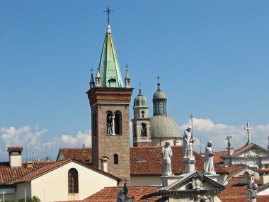 Kuleler ve steeples bir İtalyan şehir Venedik yakınındaki