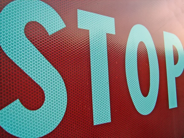 Road sign stop photographed at close — Stockfoto