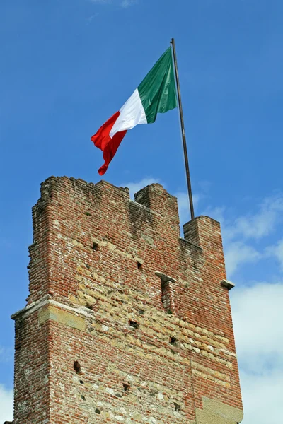 Italienische Flagge im Turm — Stockfoto