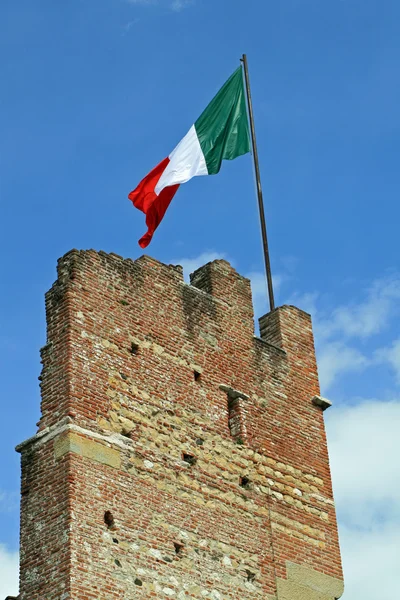 stock image Italian flag in the tower