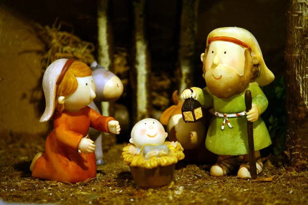 Nativité avec la sainte famille — Photo