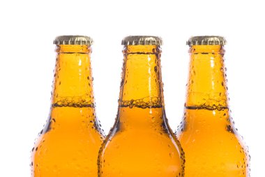 Macro of three fresh beers clipart