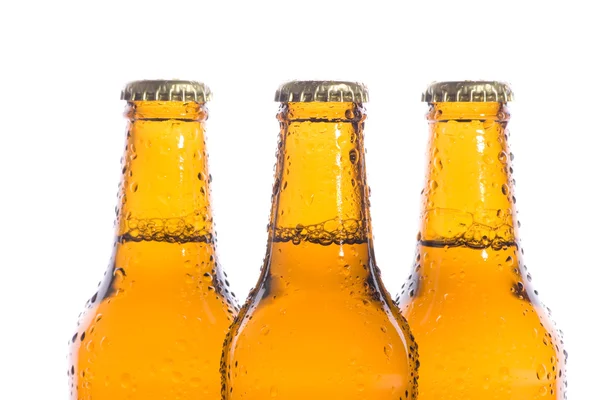 Macro of three fresh beers — Stock Photo, Image