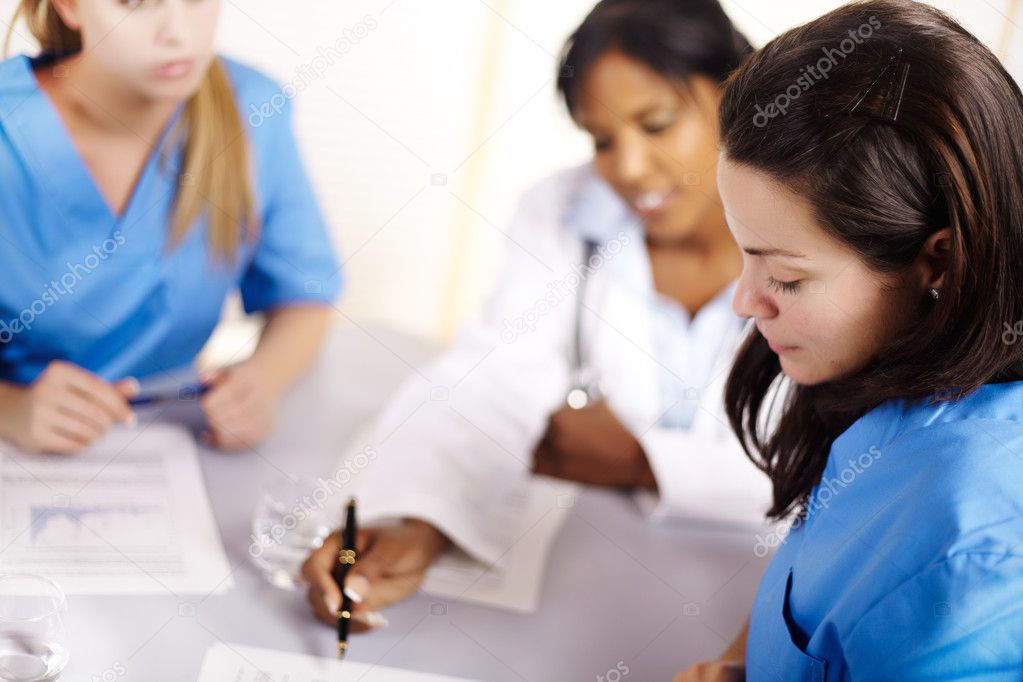 Doctor talking on a meeting