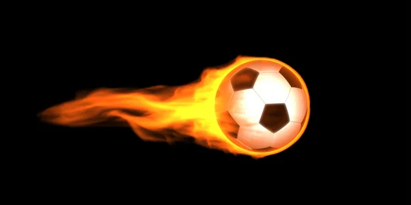 Soccer ball in flames — Stock Photo, Image
