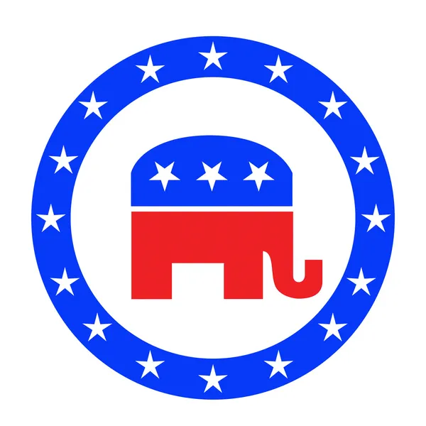 白で隔離された共和党のボタン — ストック写真