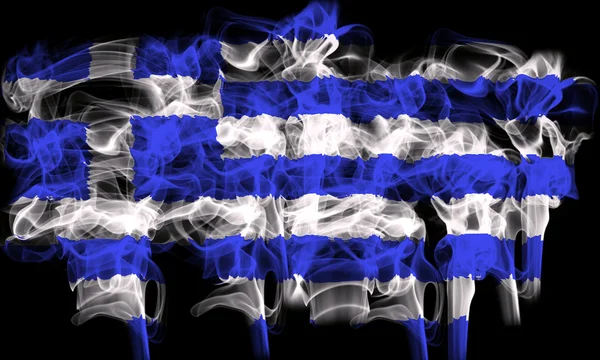 Smoking flag of greece — Stock Photo, Image