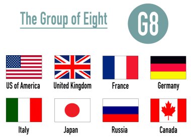 The group of eight, g8 clipart