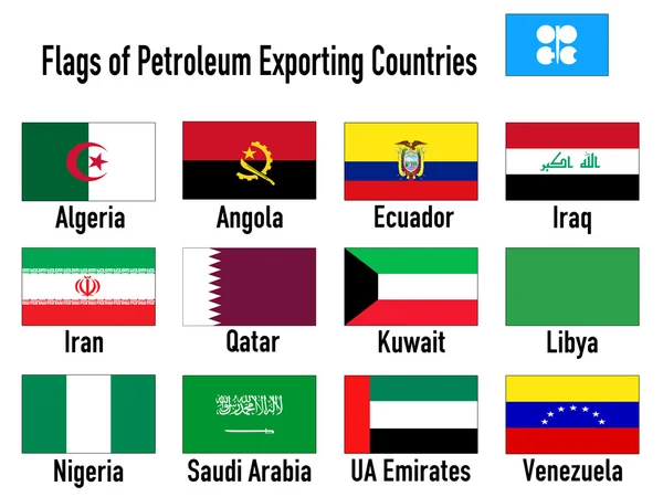 Banderas de los países exportadores de petróleo — Foto de Stock