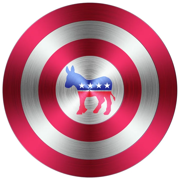 Demokraterna metalliska knappen — Stockfoto
