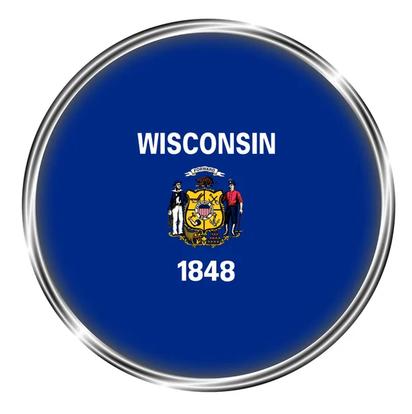 Düğme rozet Wisconsin — Stok fotoğraf