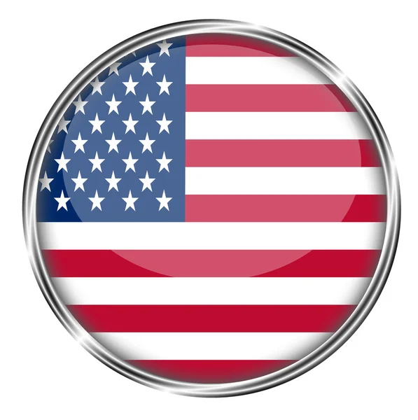 ABD düğmesi ile bayrak — Stok fotoğraf