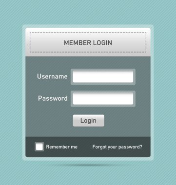 Member login website element clipart