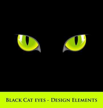 Black cat eyes clipart