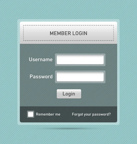 Member login website element — Stock Vector