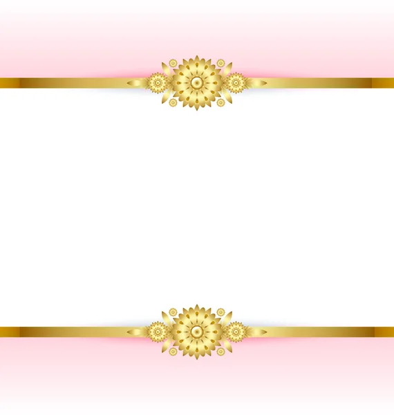 Goldene Blumenschmuck Hintergrund — Stockvektor