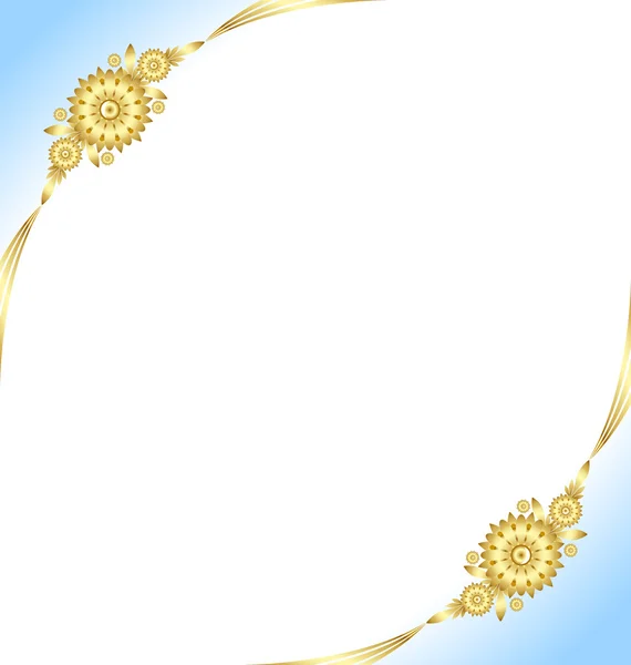 Golden floral decoration background — Stock Vector