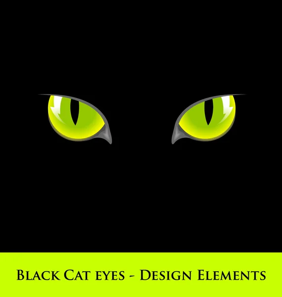 Zwarte kat ogen — Stockvector
