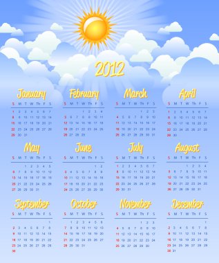 Calendar 2012 clipart