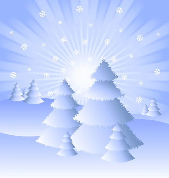 Paysages d'hiver — Image vectorielle