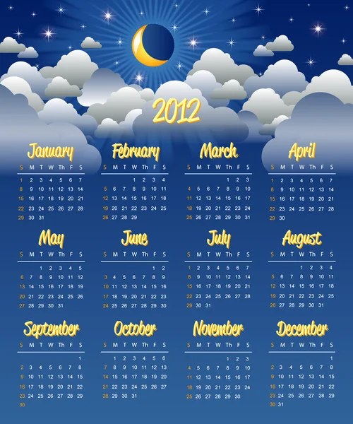 カレンダー2012 — ストックベクタ